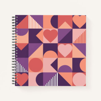 Cuaderno bloc de notas de patrón de valentina geométrico mo