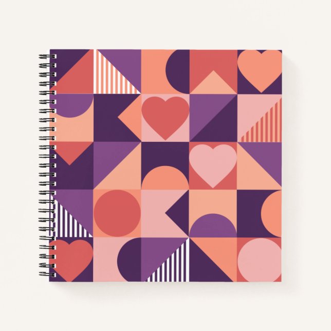 Cuaderno bloc de notas de patrón de valentina geométrico mo (Anverso)