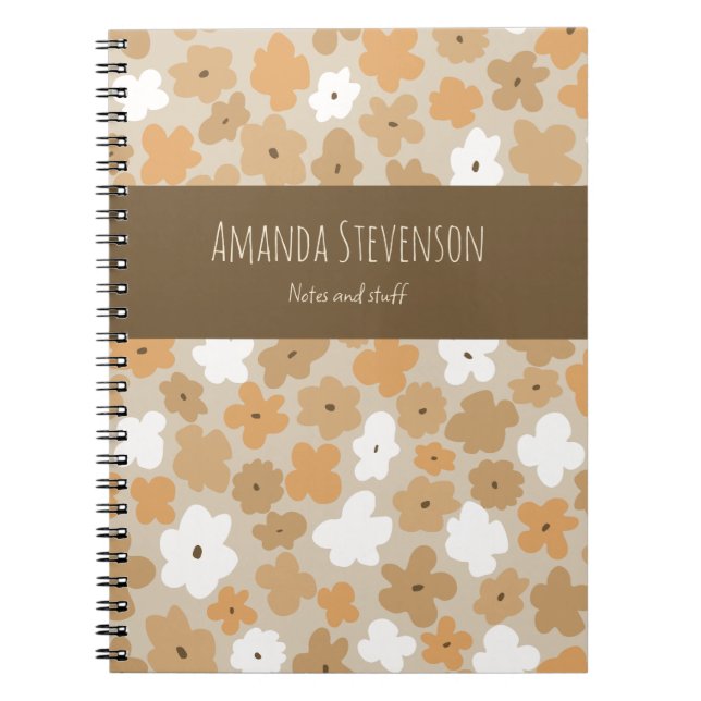 Cuaderno bloc de notas de patrón floral retro (Frente)