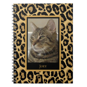Cuaderno Bloc de notas de patrón Leopard con nombre de foto