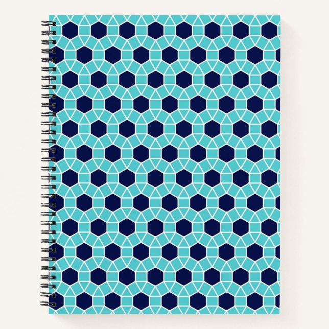 Cuaderno bloc de notas de patrón retro (Anverso)