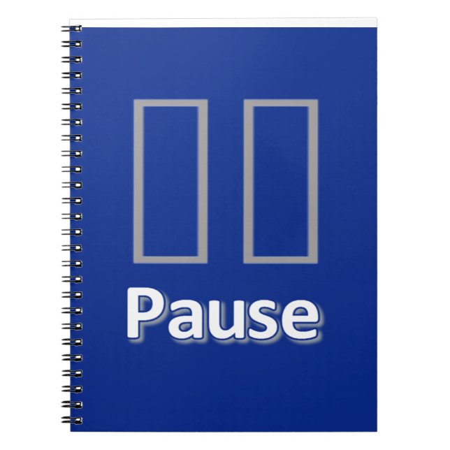 Cuaderno Bloc de notas de pausa azul (Frente)