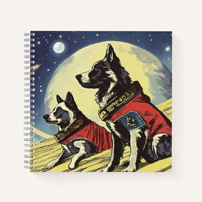 Cuaderno Bloc de notas de perros espaciales (Anverso)
