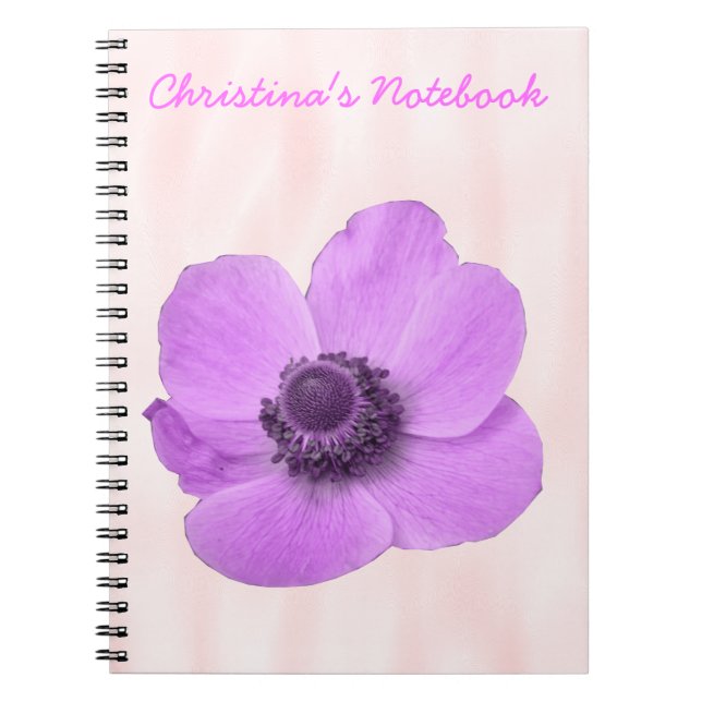 Cuaderno Bloc de notas de Personalizable anemónico rosado (Frente)