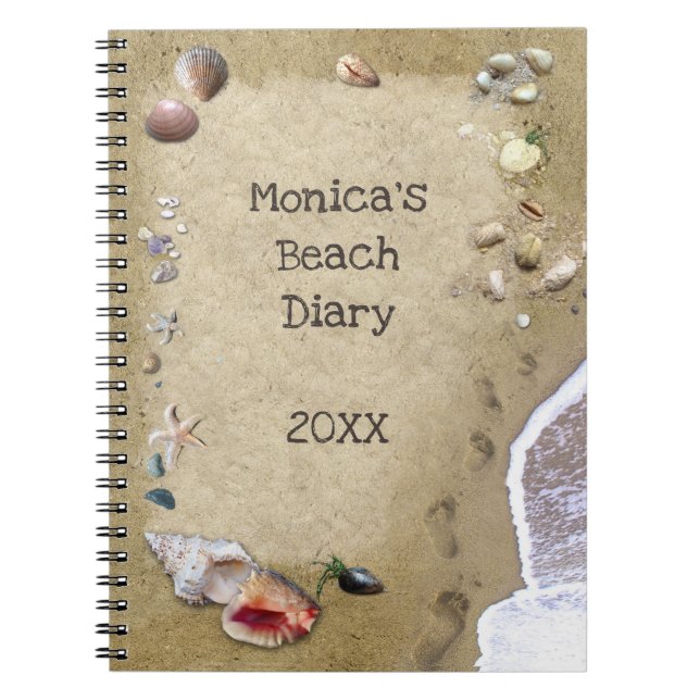 Cuaderno Bloc de notas de personalizable Beach Diary (Frente)