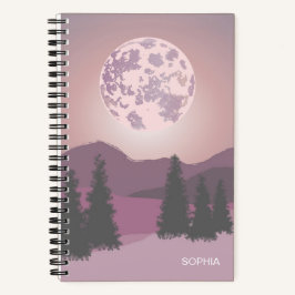 Cuaderno Bloc de notas de Personalizable de Luna Rosa sobre