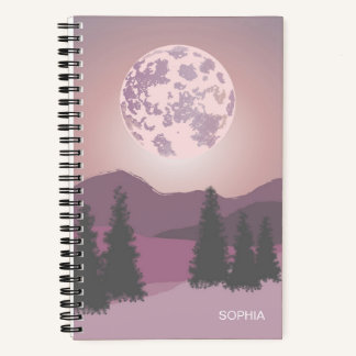 Cuaderno Bloc de notas de Personalizable de Luna Rosa sobre