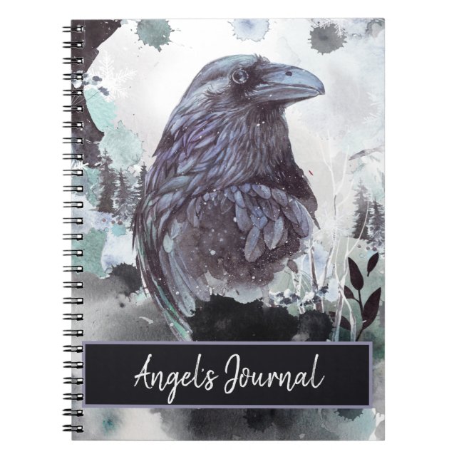 Cuaderno Bloc de notas de personalizable Raven (Frente)