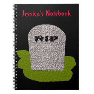 Cuaderno Bloc de notas de Personalizable Tombstone RIP