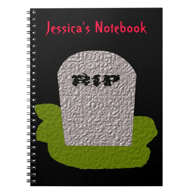 Cuaderno Bloc de notas de Personalizable Tombstone RIP (Frente)