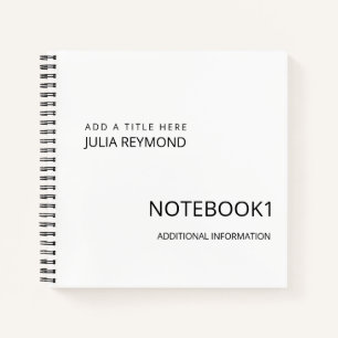 Cuaderno bloc de notas de personalizado blanco