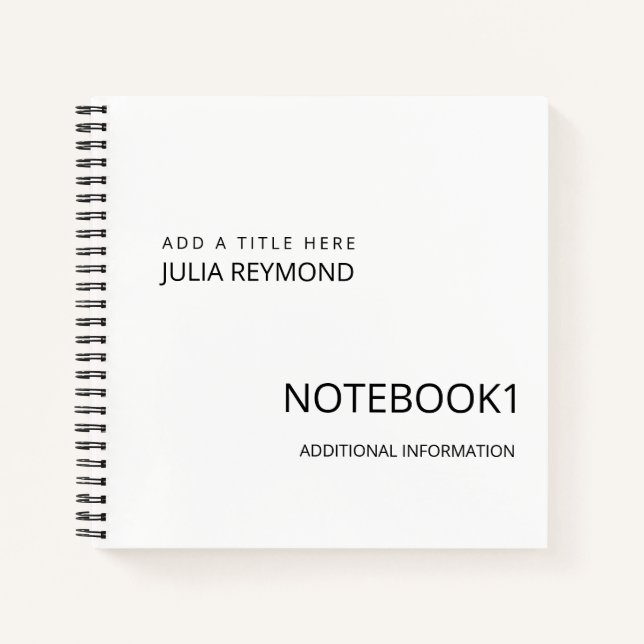Cuaderno bloc de notas de personalizado blanco (Anverso)