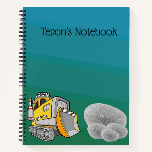 Cuaderno bloc de notas de personalizado de bulldozer (Anverso)