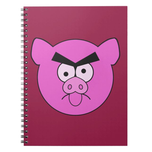 Cuaderno bloc de notas de personalizado de cerdo Mad (Frente)