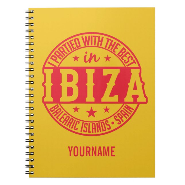 Cuaderno bloc de notas de personalizado de IBIZA España (Frente)