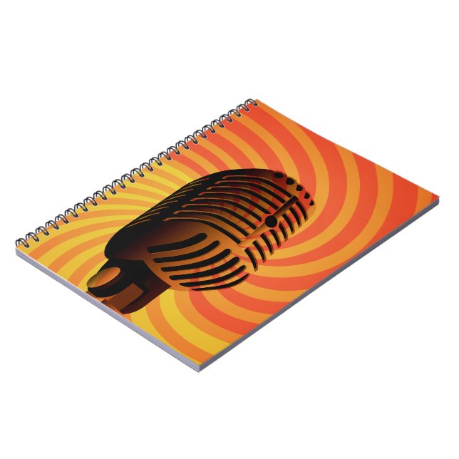 Cuaderno bloc de notas de personalizado de micrófono retro (Lado Izquierdo)