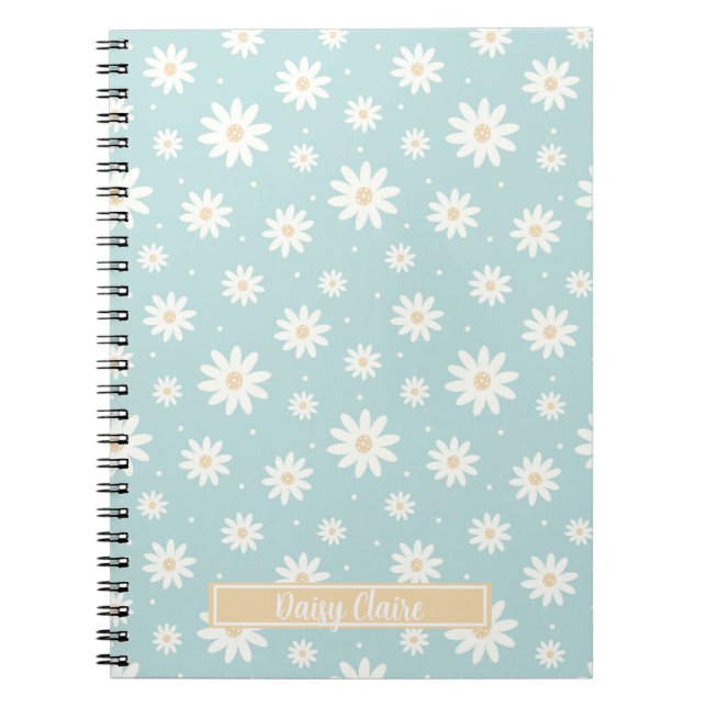 Cuaderno Bloc de notas de Personalizado floral de margarita (Frente)