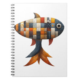 Cuaderno Bloc de notas de pescado en mosaico