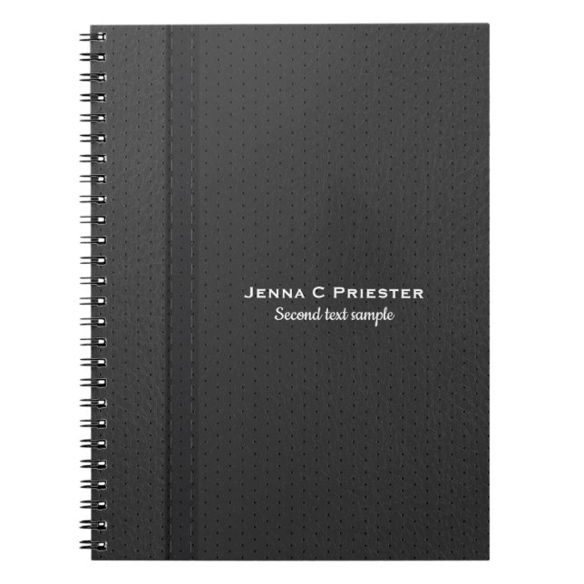 Cuaderno Bloc de notas de piel gris oscuro (Frente)