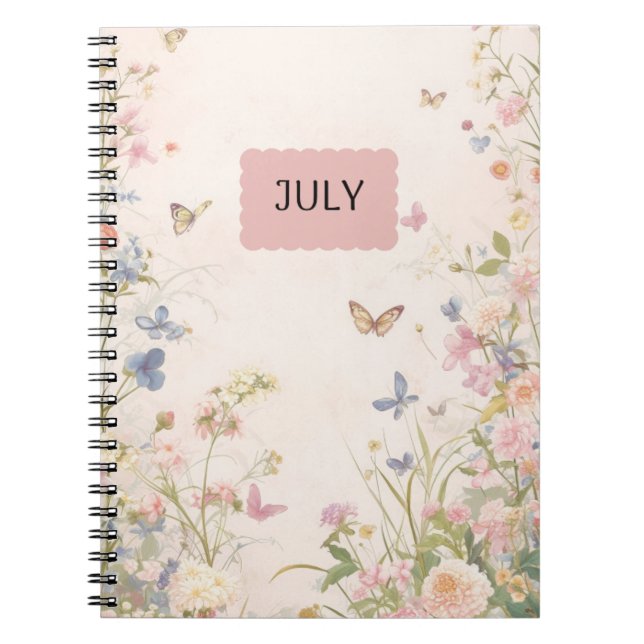 Cuaderno bloc de notas de Pink Pastel Floral (Frente)