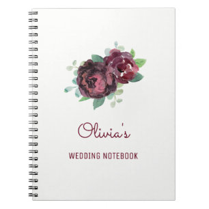 Cuaderno Bloc de notas de planeamiento de Bodas de Rosas de