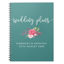 Bloc de notas de planificación de Bodas florales y