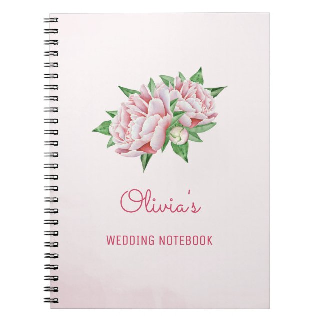 Cuaderno Bloc de notas de planificación para Bodas de flore (Frente)