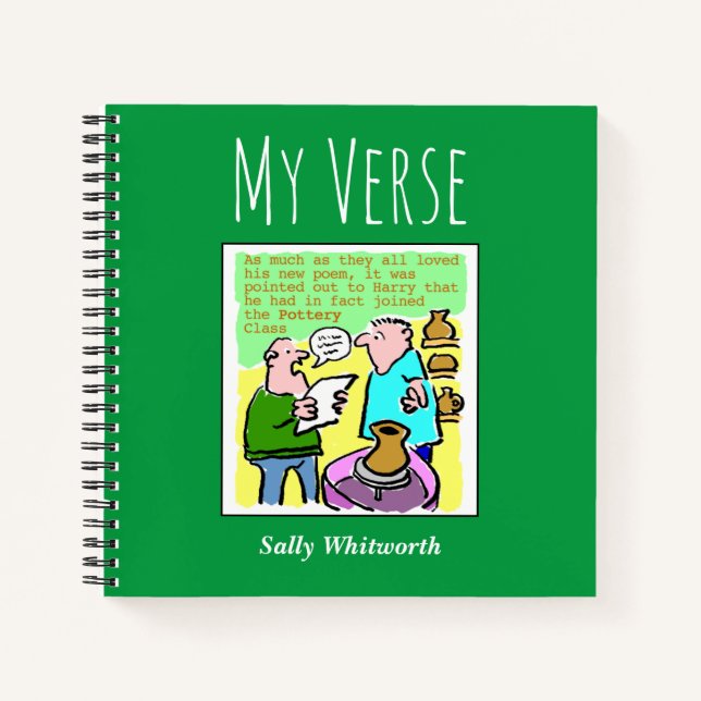 Cuaderno Bloc de notas de poesía con nombre del propietario (Anverso)