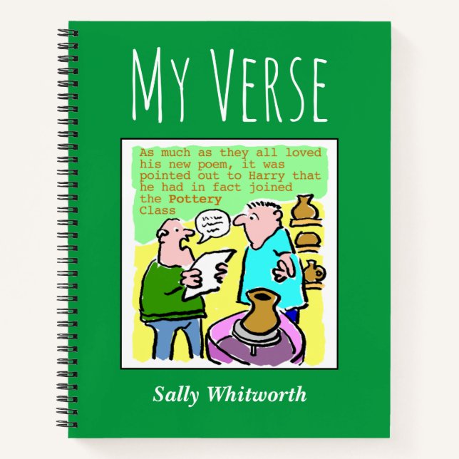 Cuaderno Bloc de notas de poesía con nombre del propietario (Anverso)