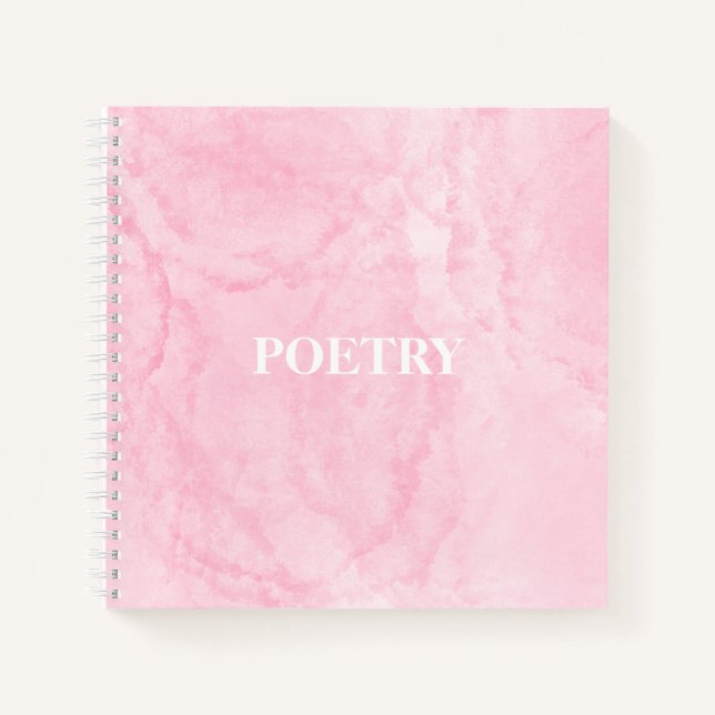 Cuaderno Bloc de notas de poesía en estuco rosa (Anverso)