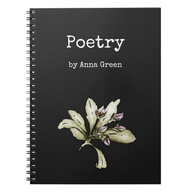 Cuaderno Bloc de notas de poesía floral (Frente)