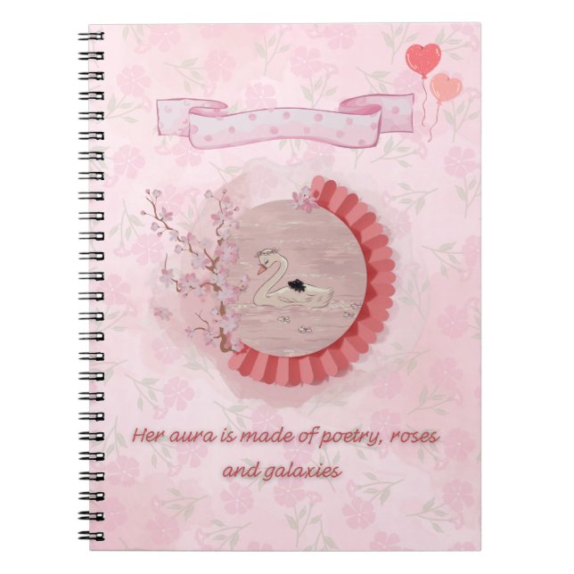 Cuaderno Bloc de notas de poesía y Rosas (Frente)