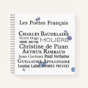 Cuaderno Bloc de notas de poetas franceses