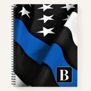 Cuaderno Bloc de notas de policía personalizado con bander