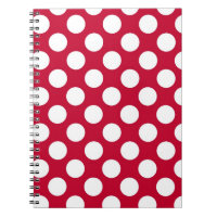Bloc de notas de Polkadots blancos y rojos