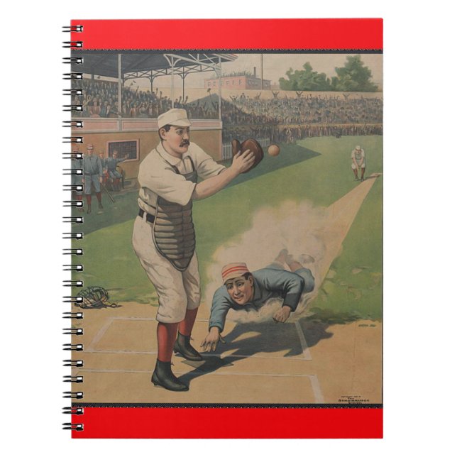 Cuaderno Bloc de notas de Poster de béisbol (Frente)