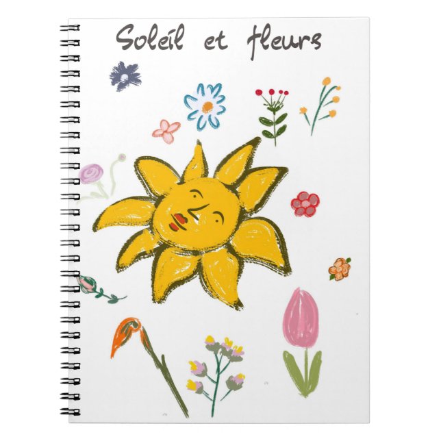 Cuaderno bloc de notas de primavera soleado (Frente)