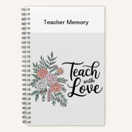Cuaderno Bloc de notas de profesor de flores