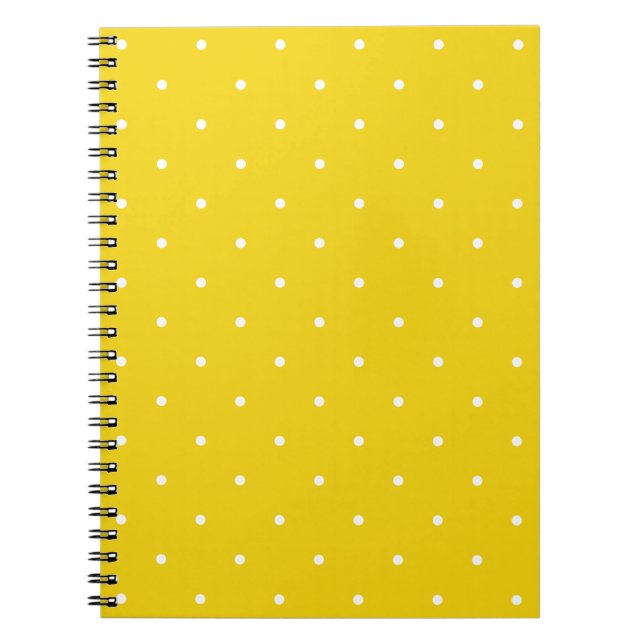 Cuaderno Bloc de notas de punto de polka amarillo limón est (Frente)