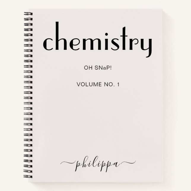 Cuaderno Bloc de notas de química personalista pekinesa (Anverso)