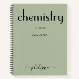 Cuaderno Bloc de notas de química personalizada Sage Green