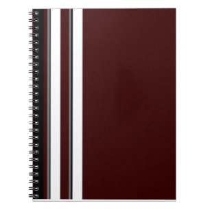 Cuaderno Bloc de notas de rayas blanco/gris y borgoña