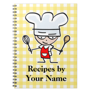 Cuaderno bloc de notas de receta de nombres personalizado
