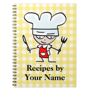 Cuaderno bloc de notas de receta de nombres personalizado