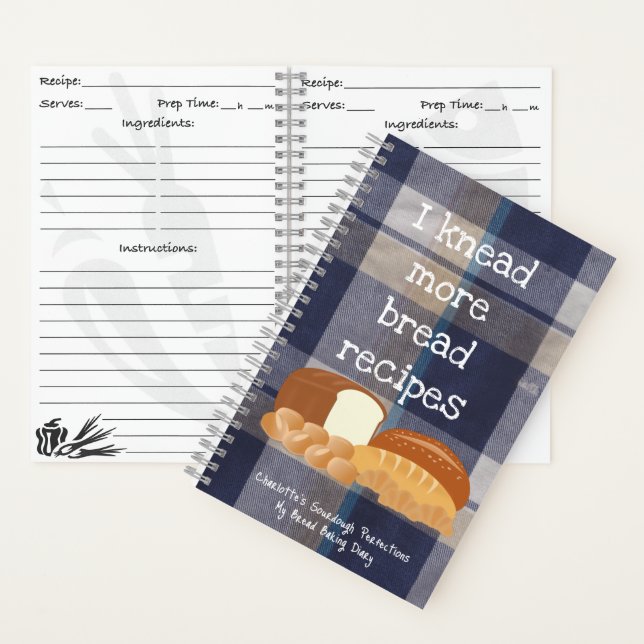 Cuaderno Bloc de notas de recetas de pan (Interior)