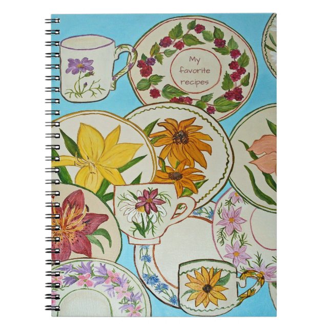 Cuaderno bloc de notas de recetas favoritas (Frente)