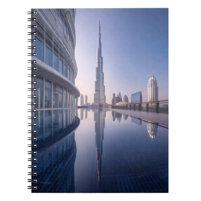 Cuaderno Bloc de notas de reflexión Burj Khalifa (Frente)