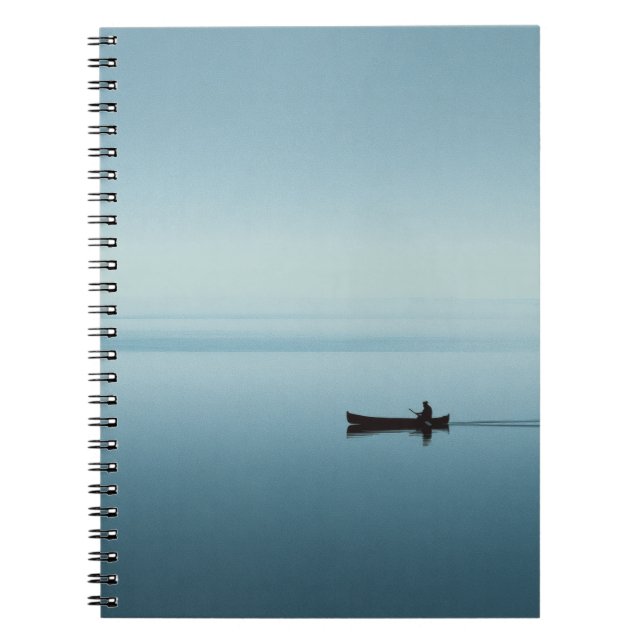 Cuaderno Bloc de notas de reflexión de canoa de lago azul m (Frente)