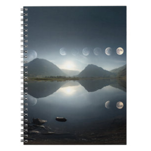 Cuaderno Bloc de notas de reflexión sobre las fases lunares