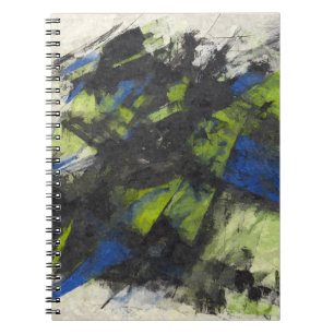 Cuaderno Bloc de notas de resumen dinámico verde azul negro